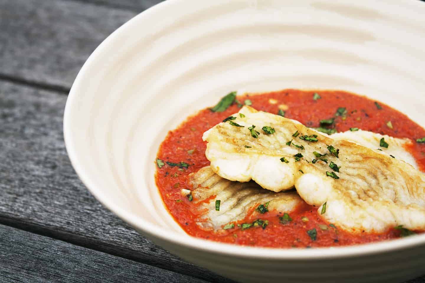 Flounder with Roasted Red Pepper