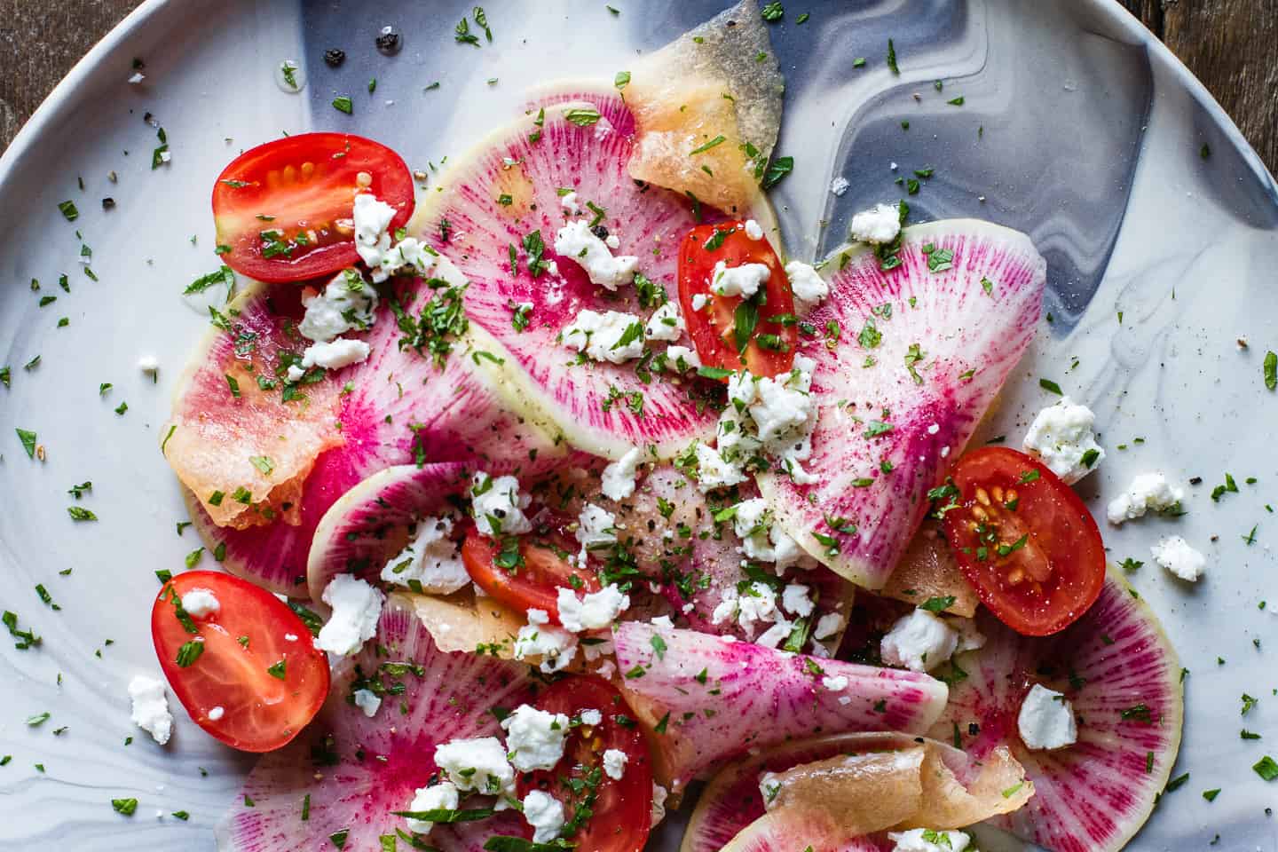 Watermelon Radish Salad with Melon