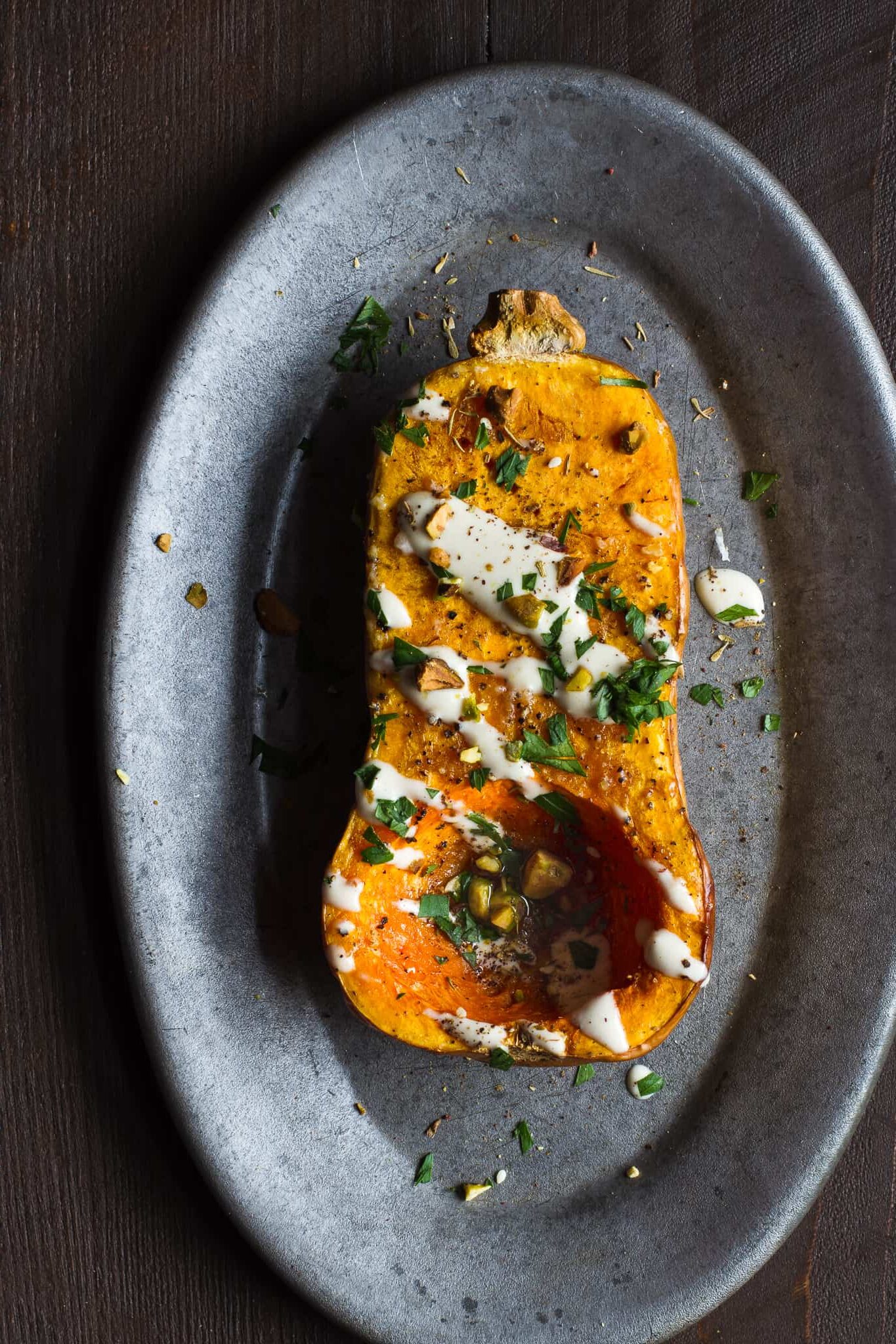 Roast Butternut Squash with Tahini Yogurt and Za'atar