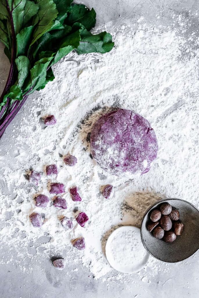 Rikumo Thanksgiving Table Beet Gnocchi with Sage Browned Butter