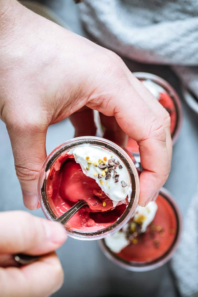 Beet Pots de Crème with Crème Fraîche