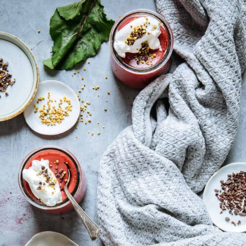 Beet Pots de Crème with Crème Fraîche