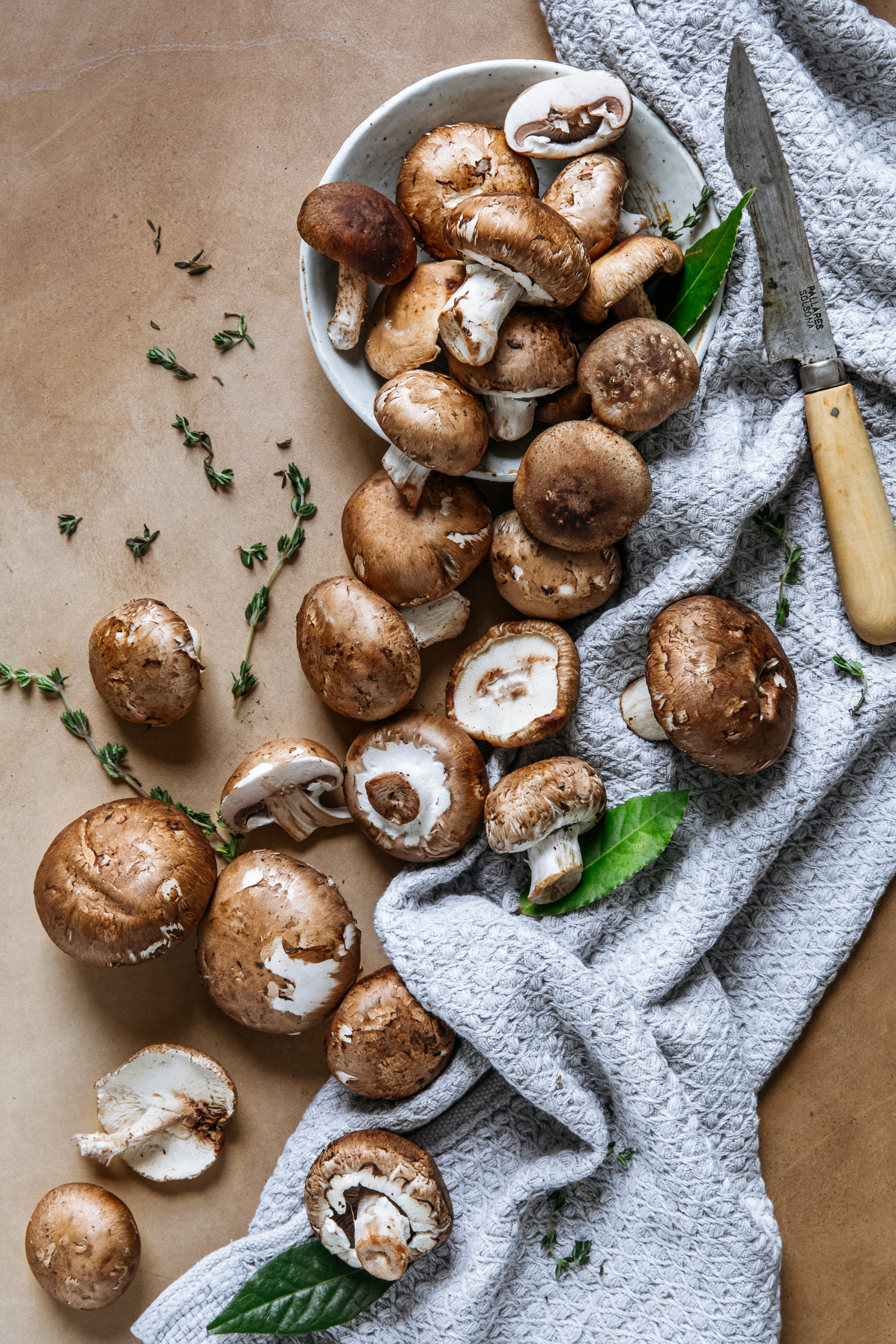 Mushrooms and thyme