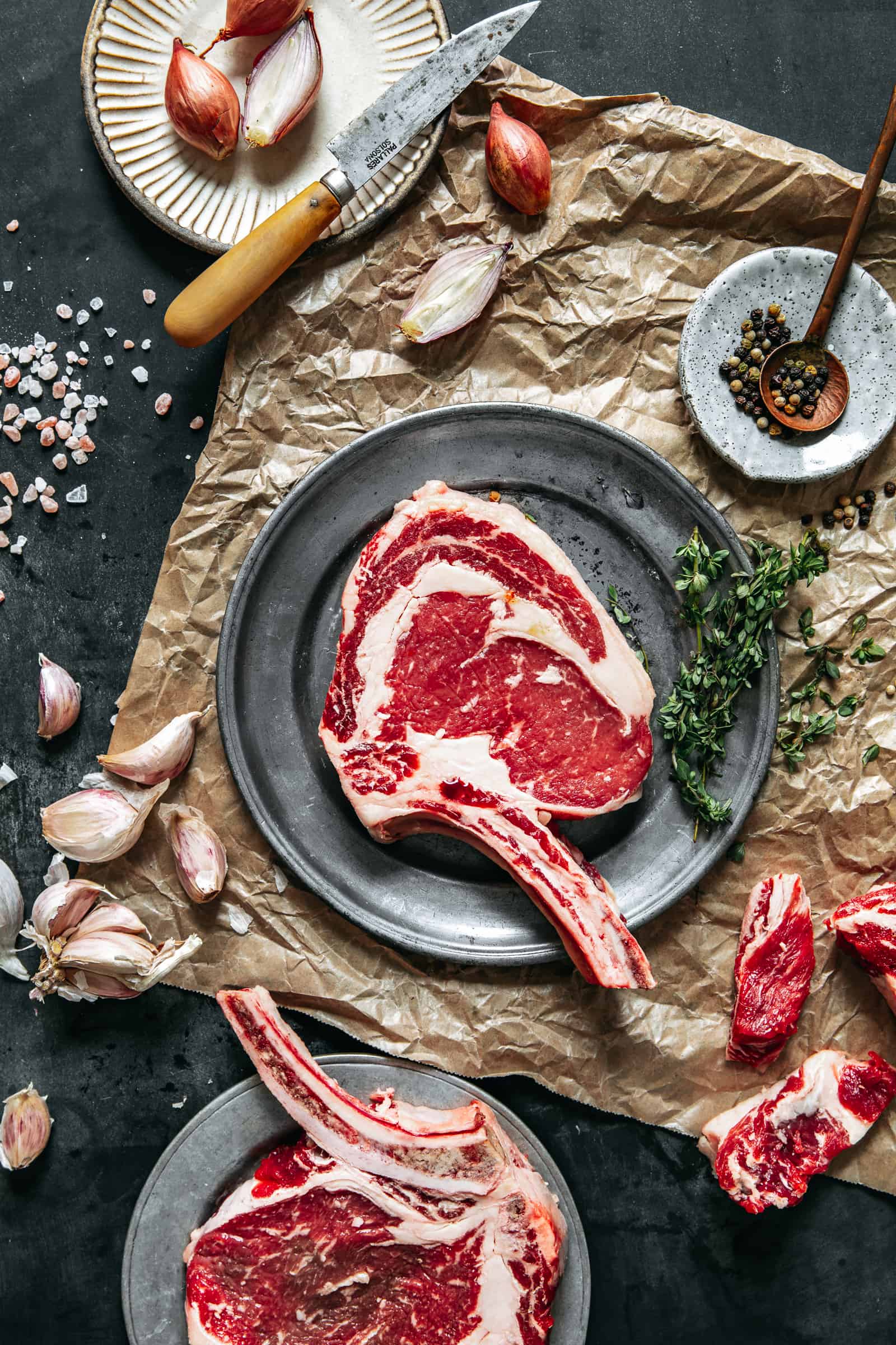 Ribeye Steaks and Ingredients