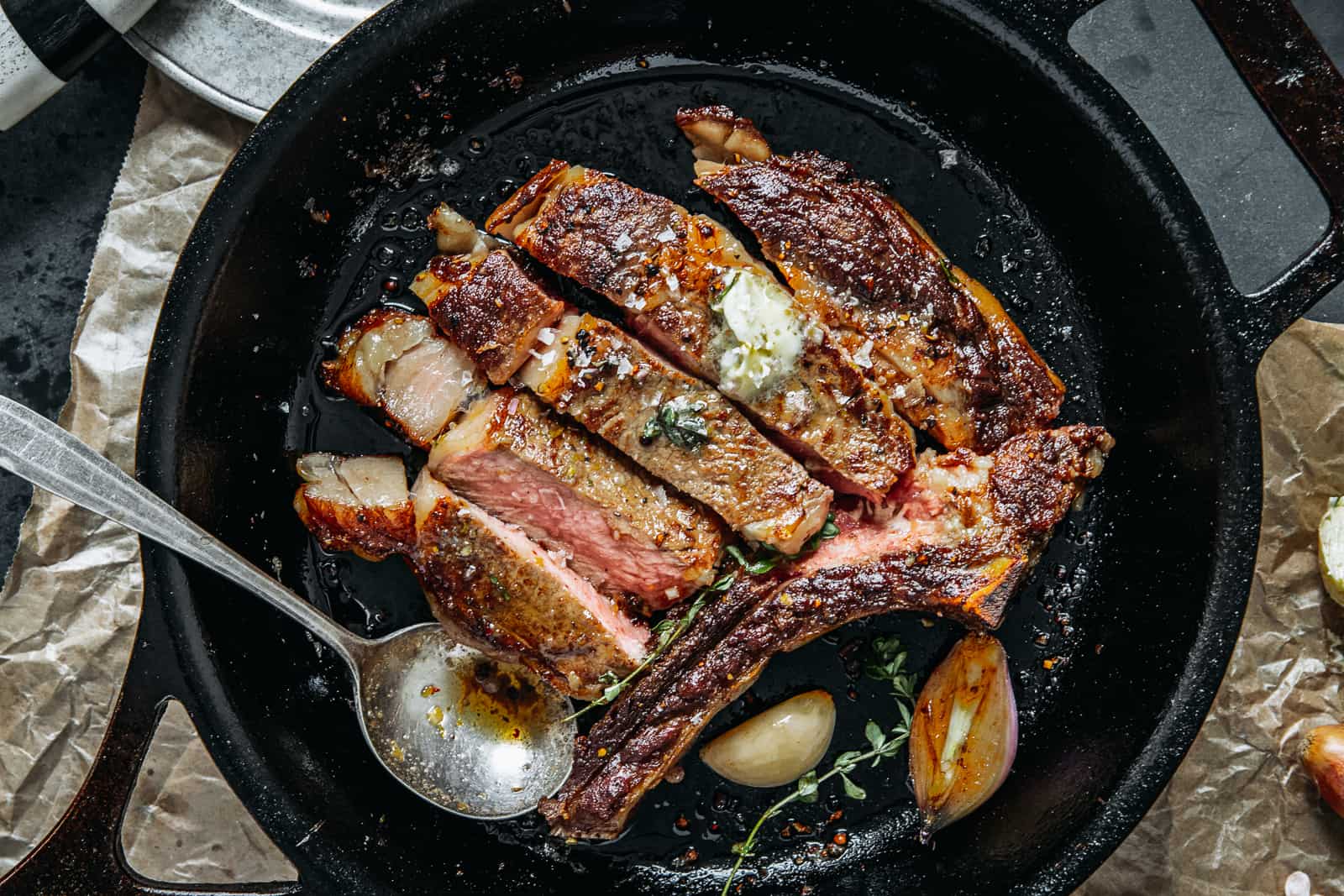 Perfect Cast Iron Steak {Herb Butter Basted!} - Plays Well With Butter