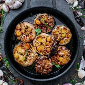 Garlic Confit Whole Roasted in Oil