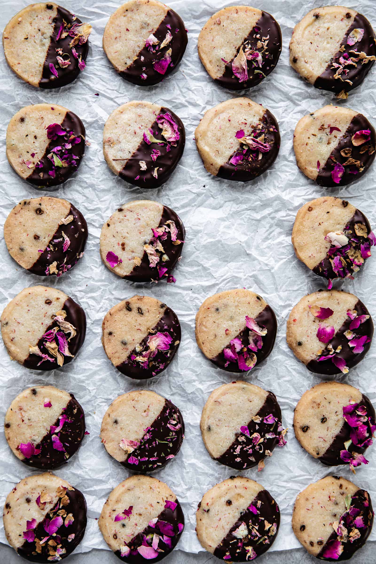 Pink Peppercorn Shortbread Cookies