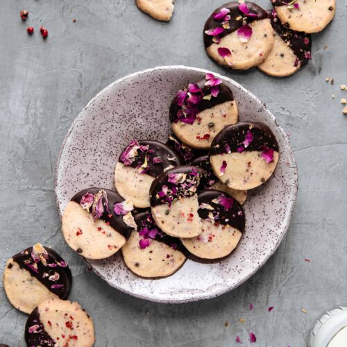 Pink Peppercorn Shortbread Cookies