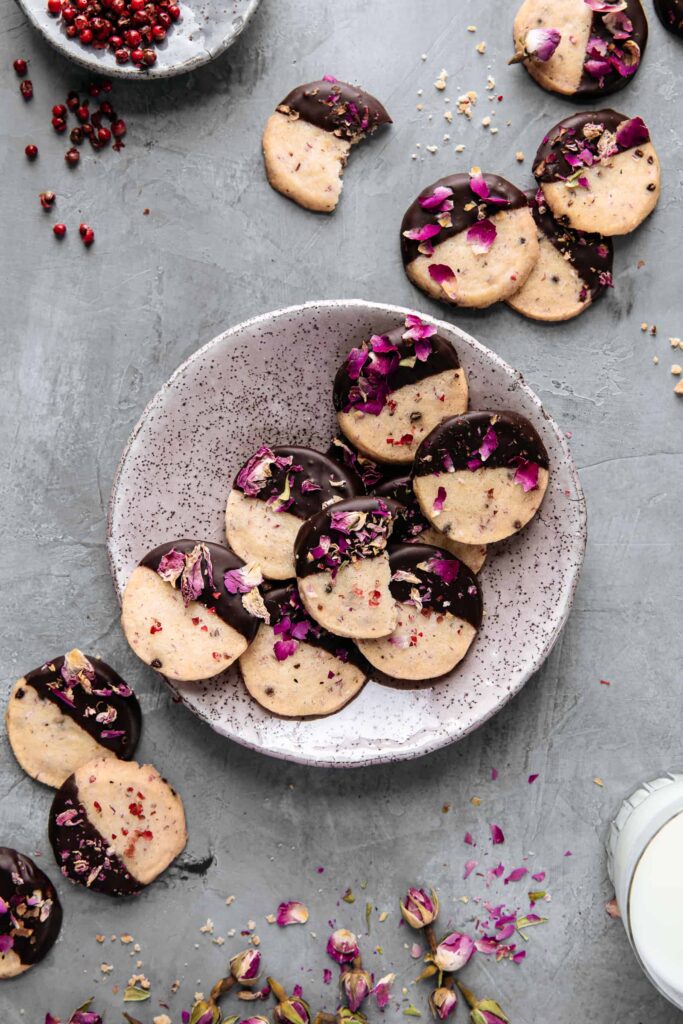 Pink Peppercorn Shortbread Cookies