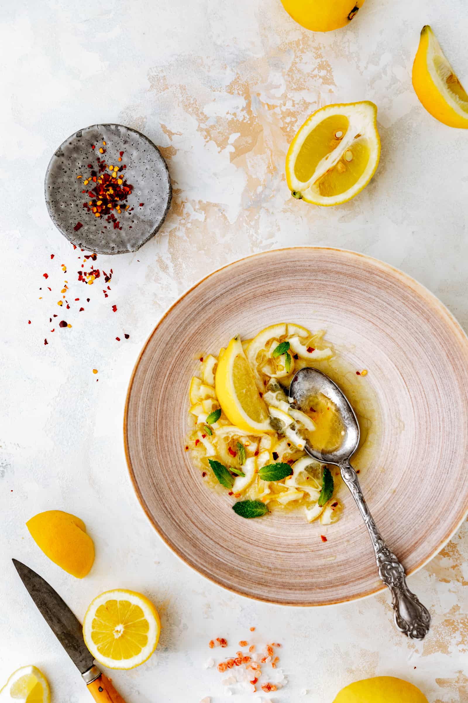 Italian Lemon Salad with Spoon