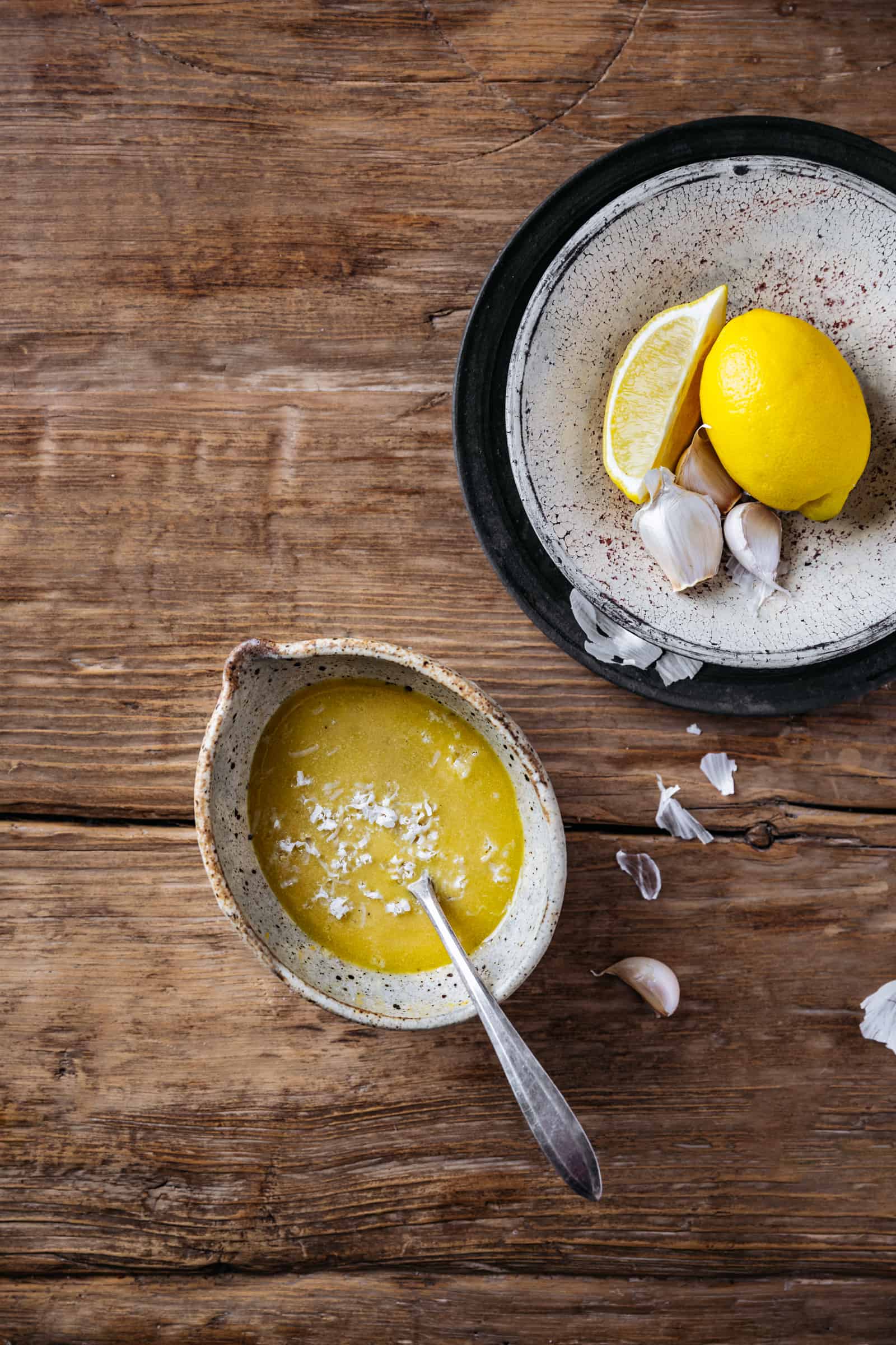 Bowl of Pecorino Anchovy Vinaigrette