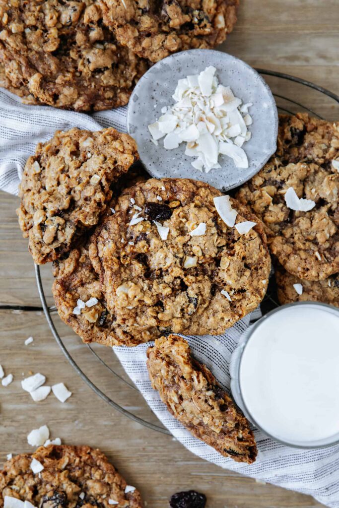 Chewy Coconut Cherry Oatmeal Cookies