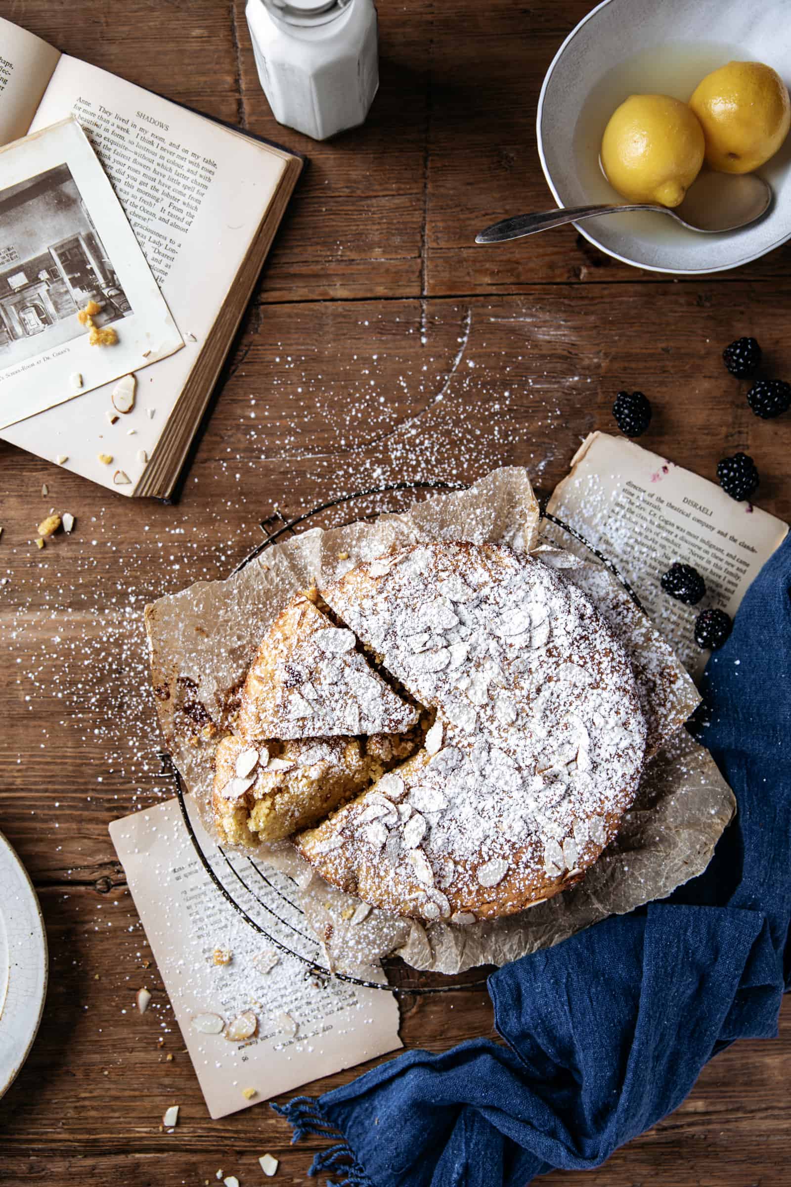 Whole Lemon Almond Cake and Books