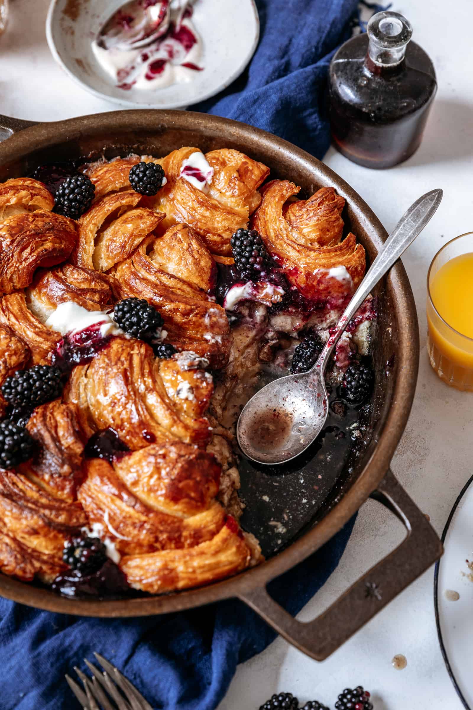 Spoon digging into brunch