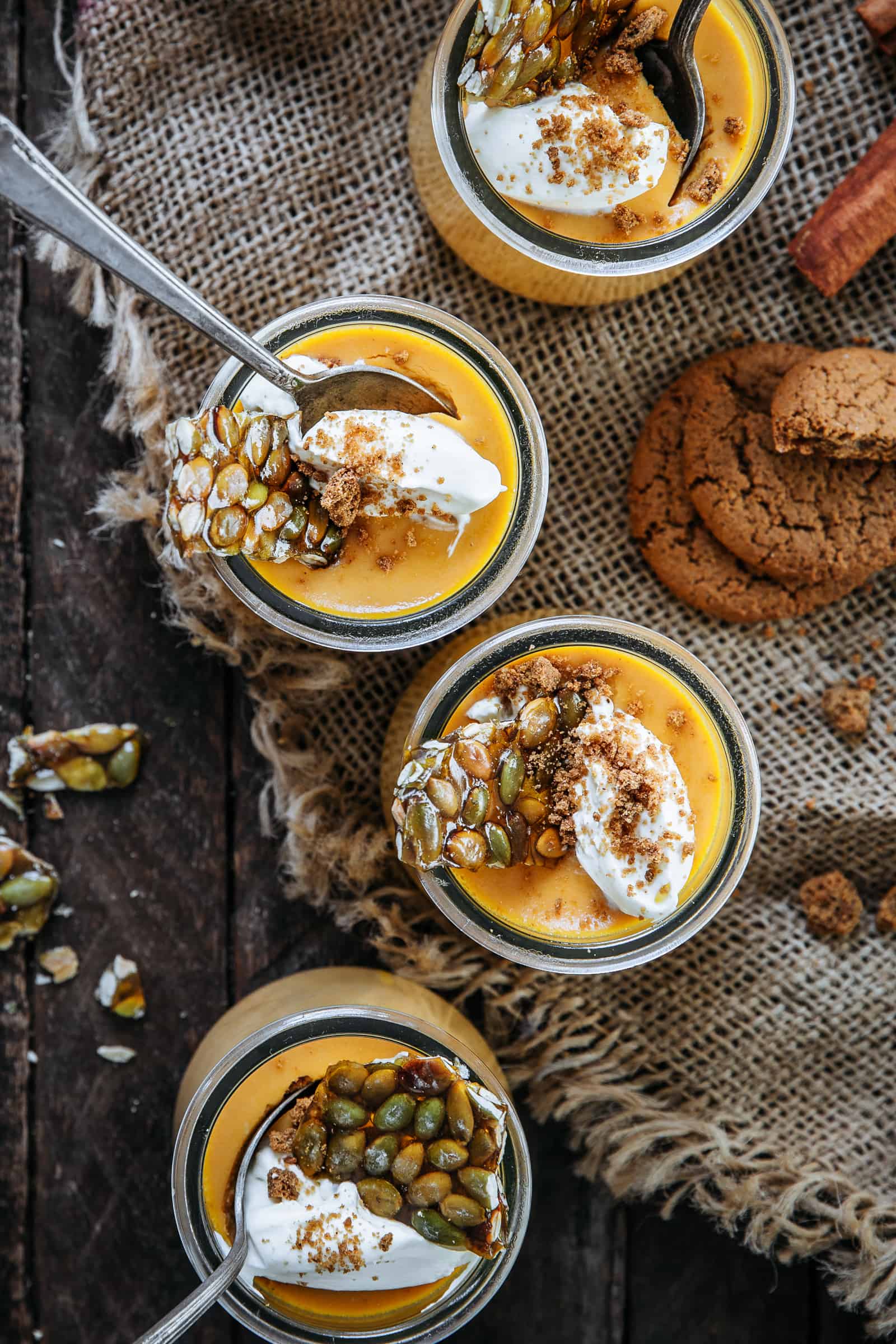 Close-up of Pumpkin Pots de Creme