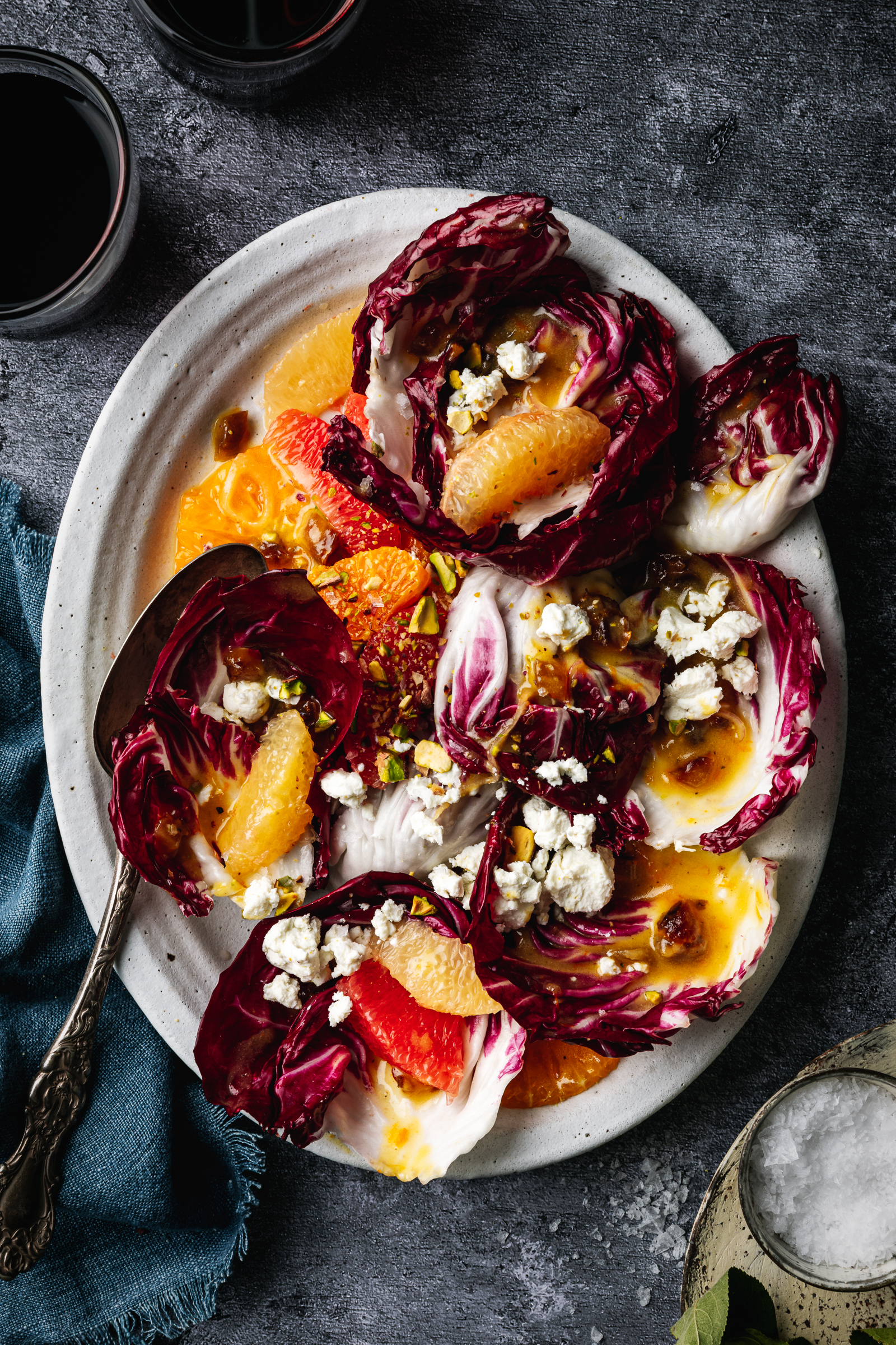 Winter Radicchio Salad with Citrus, Goat Cheese and Dates