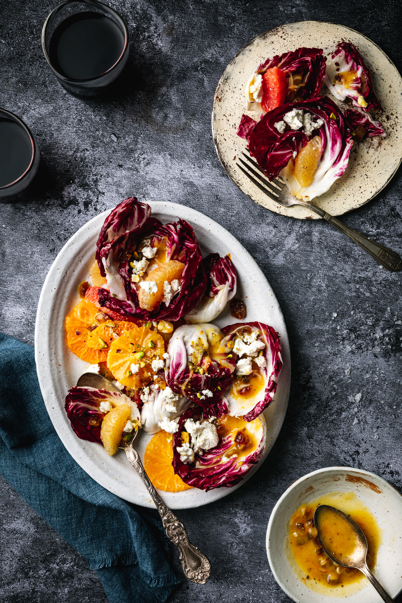 Radicchio salad served on a platter